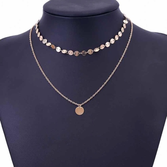 Bohemian Gold Choker Layered Link Necklace - Picture 2 of 3